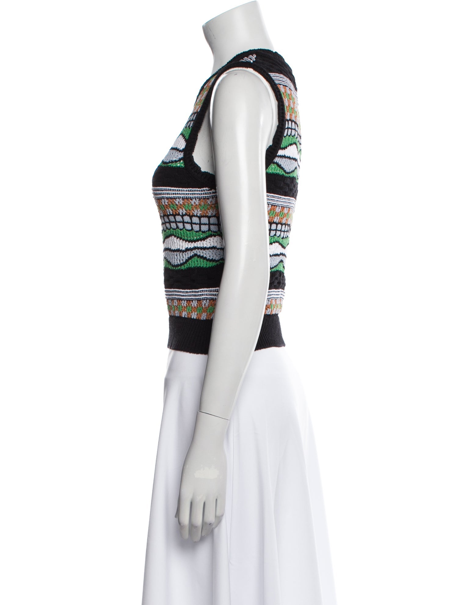 Sandro Striped Scoop Neck Crop Top