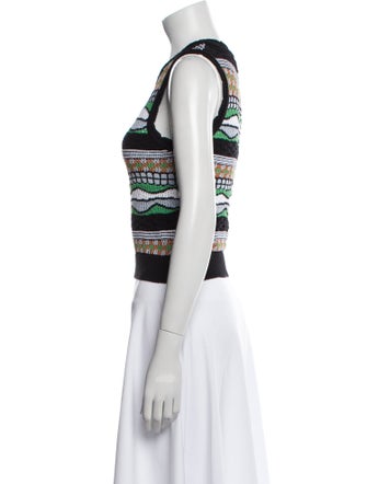 Sandro Striped Scoop Neck Crop Top