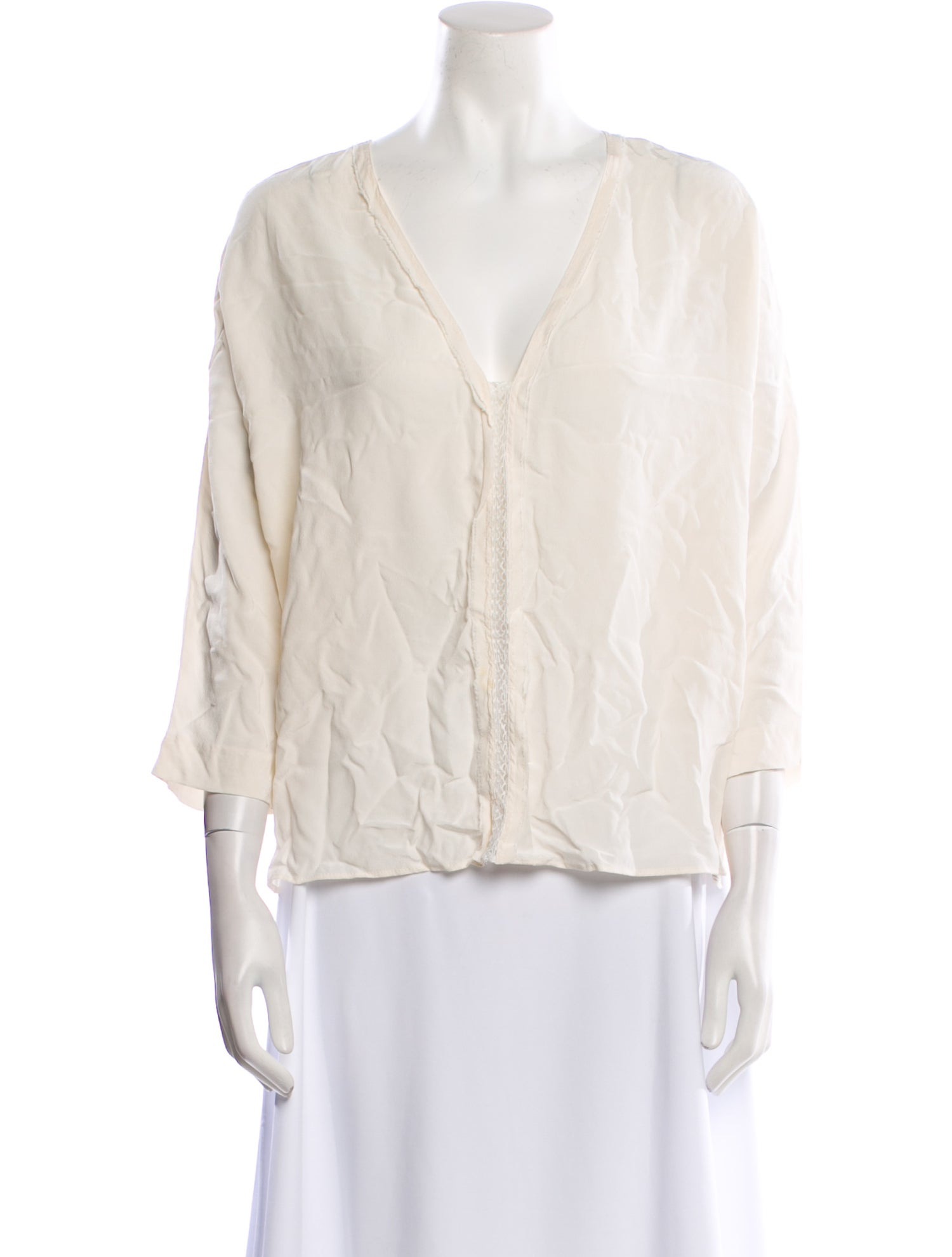 Sandro Silk V-Neck Blouse