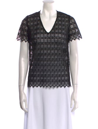 Sandro V-Neck Short Sleeve Top