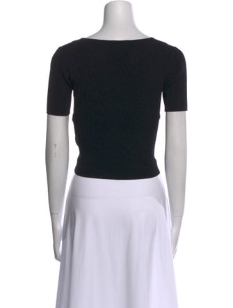 Sandro V-Neck Short Sleeve Crop Top