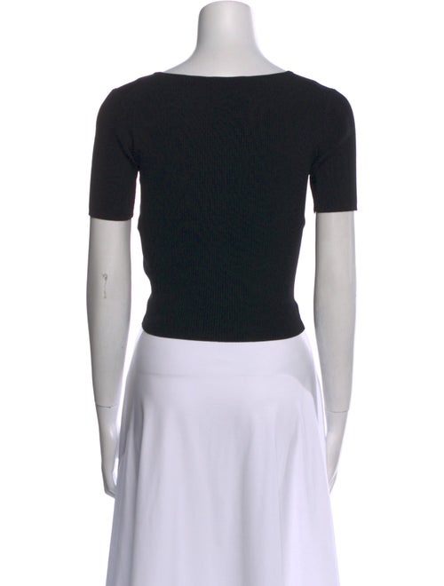 Sandro V-Neck Short Sleeve Crop Top