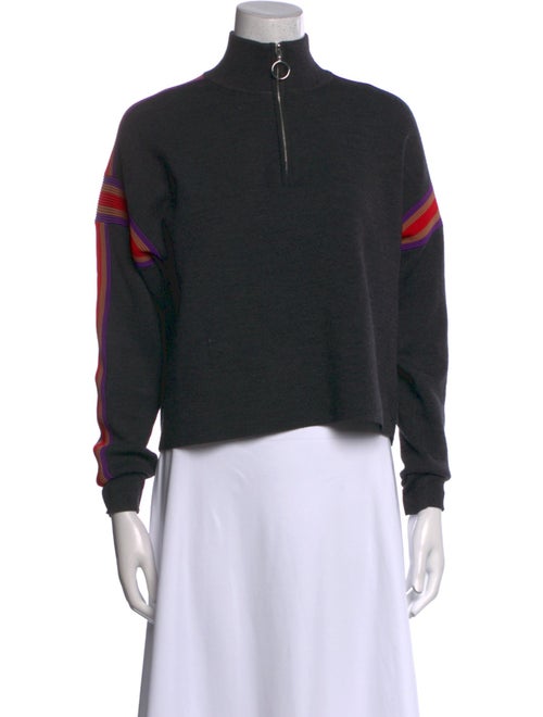 Sandro Wool Mock Neck Sweatshirt