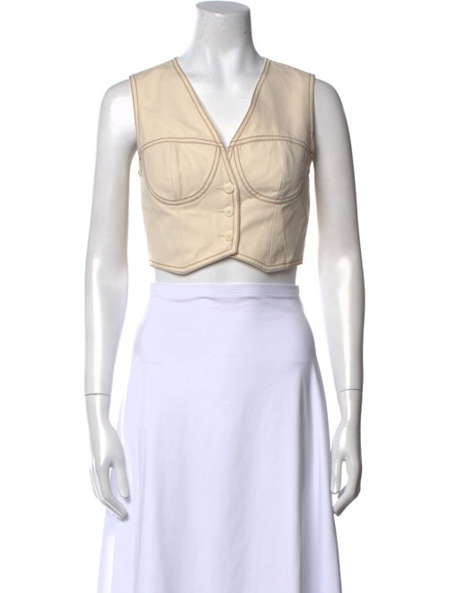 Sandro V-Neck Sleeveless Crop Top