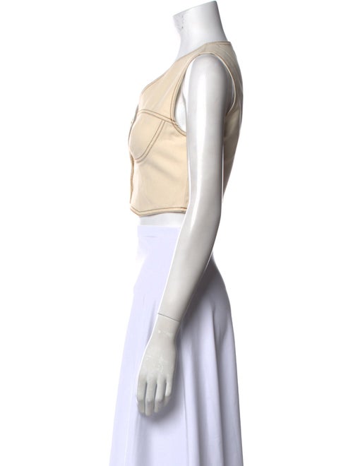 Sandro V-Neck Sleeveless Crop Top