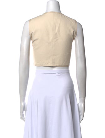 Sandro V-Neck Sleeveless Crop Top