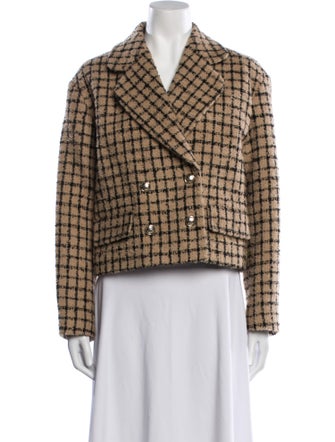 Sandro Plaid Print Blazer