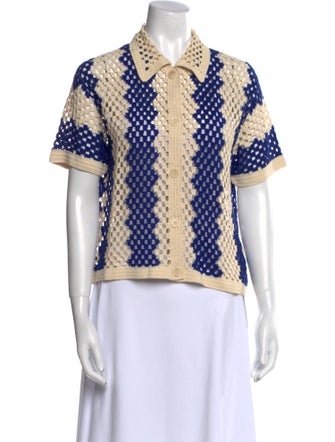 Sandro Printed Short Sleeve Polo