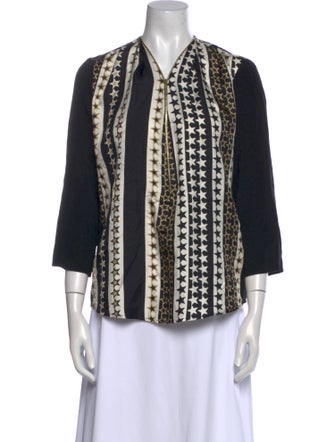 Sandro Silk Printed Blouse