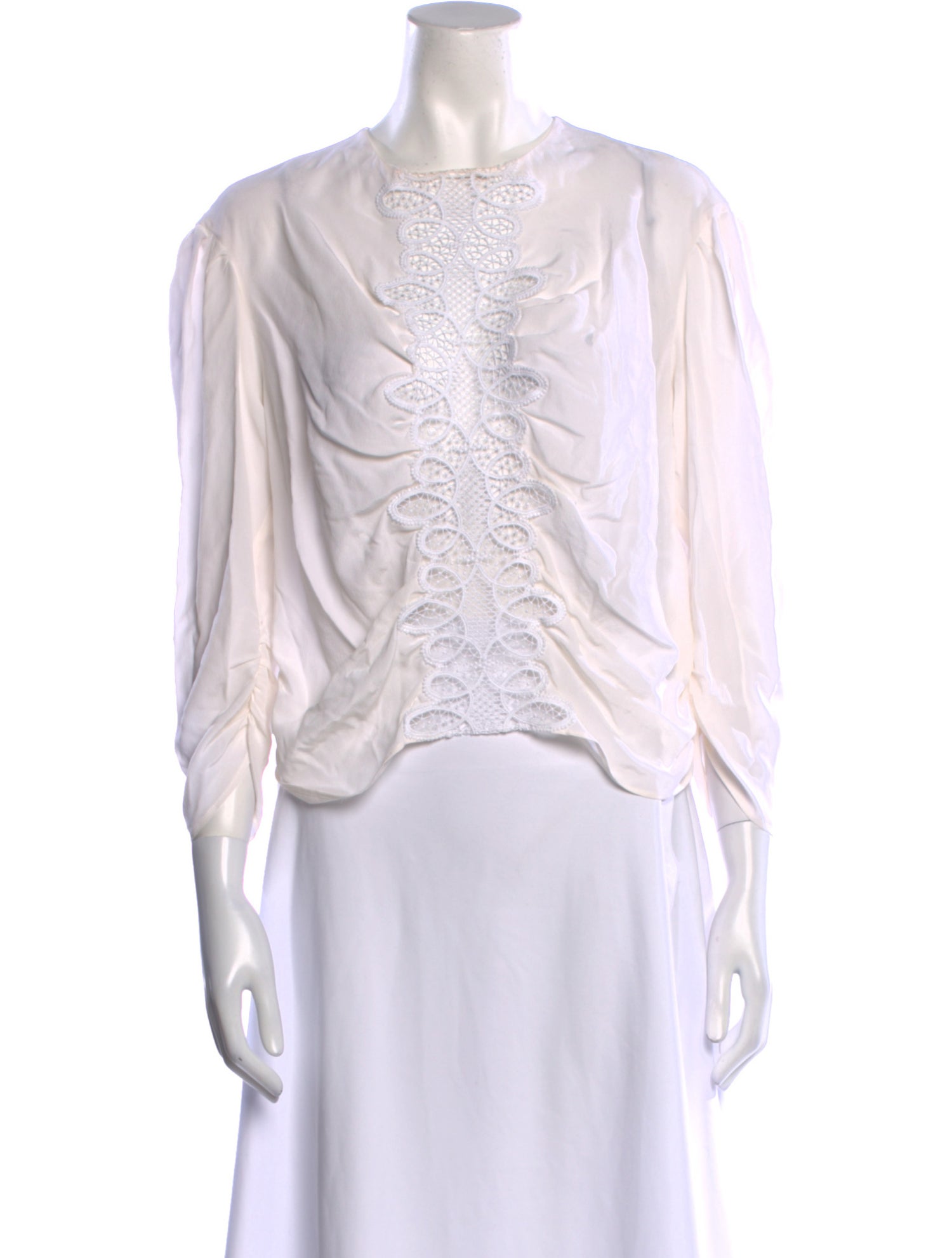 Sandro Silk Crew Neck Crop Top