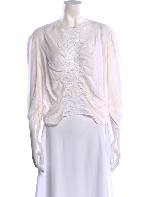 Sandro Silk Crew Neck Crop Top