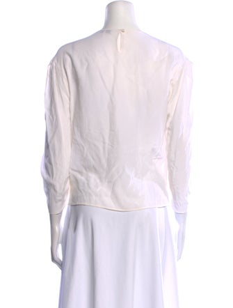 Sandro Silk Crew Neck Crop Top