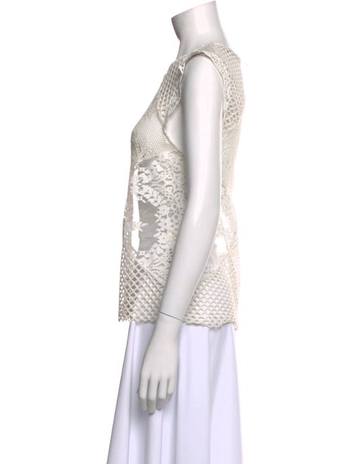 Sandro Lace Pattern Crew Neck Blouse