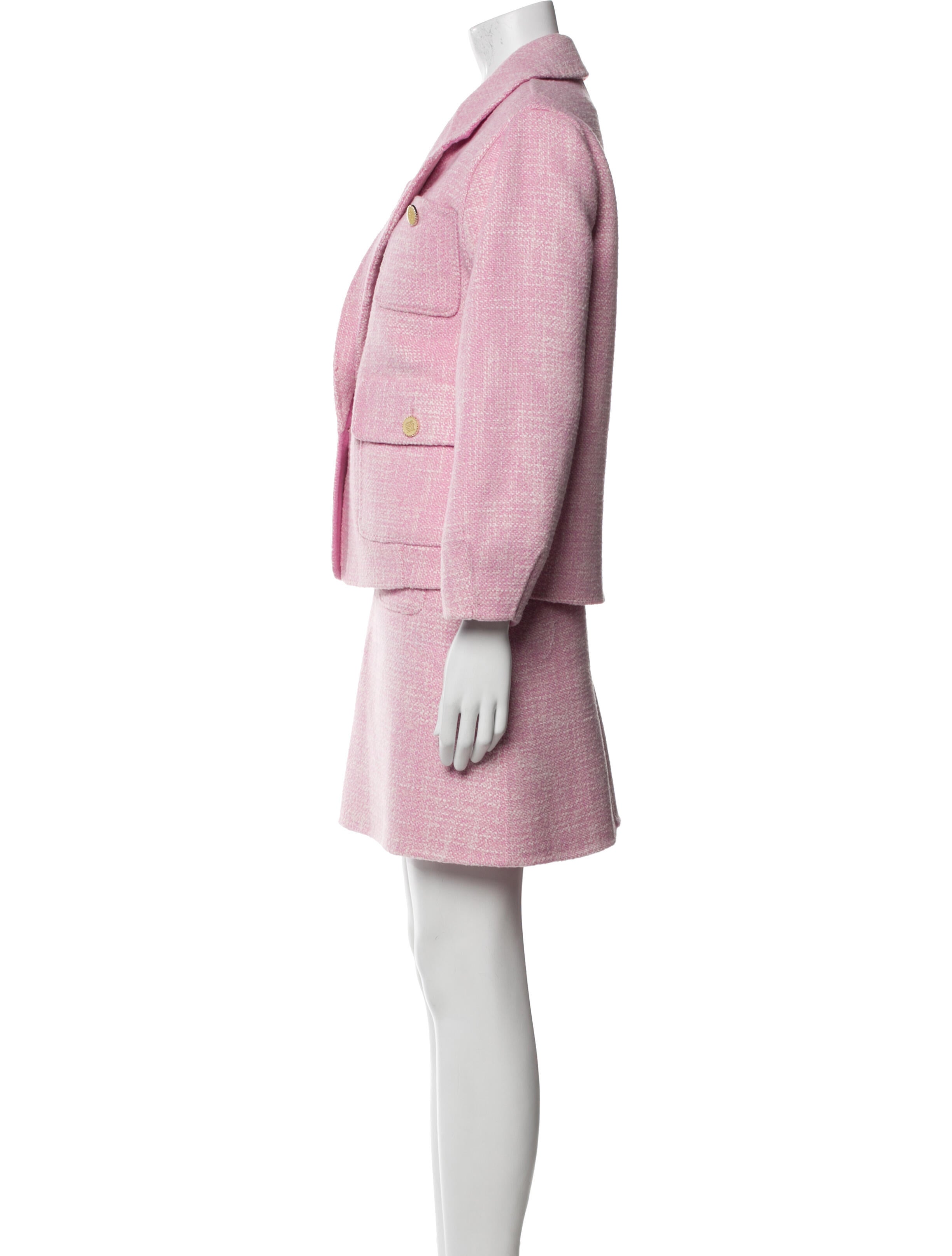 Sandro Wool Tweed Pattern Skirt Set