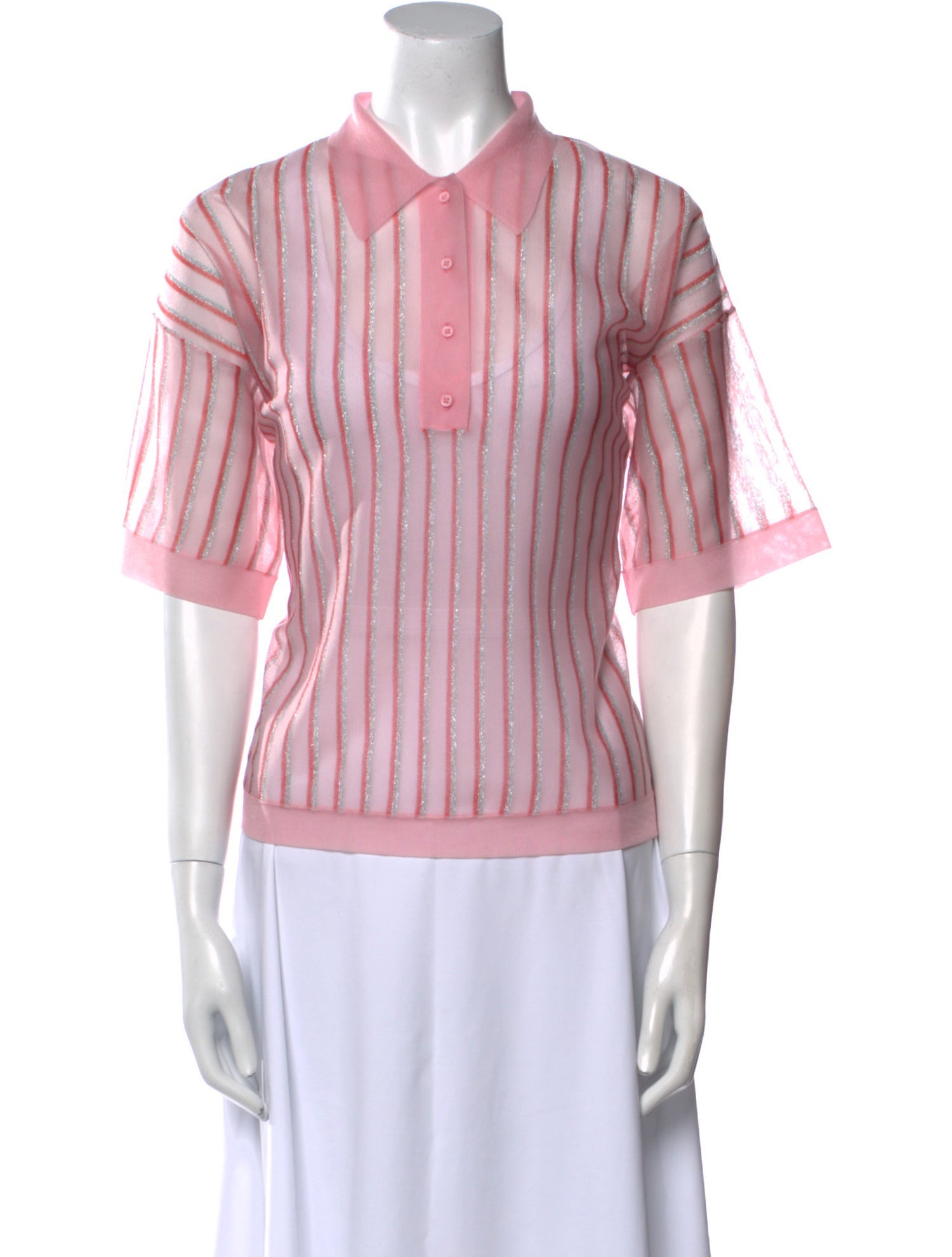 Sandro Striped Short Sleeve Polo