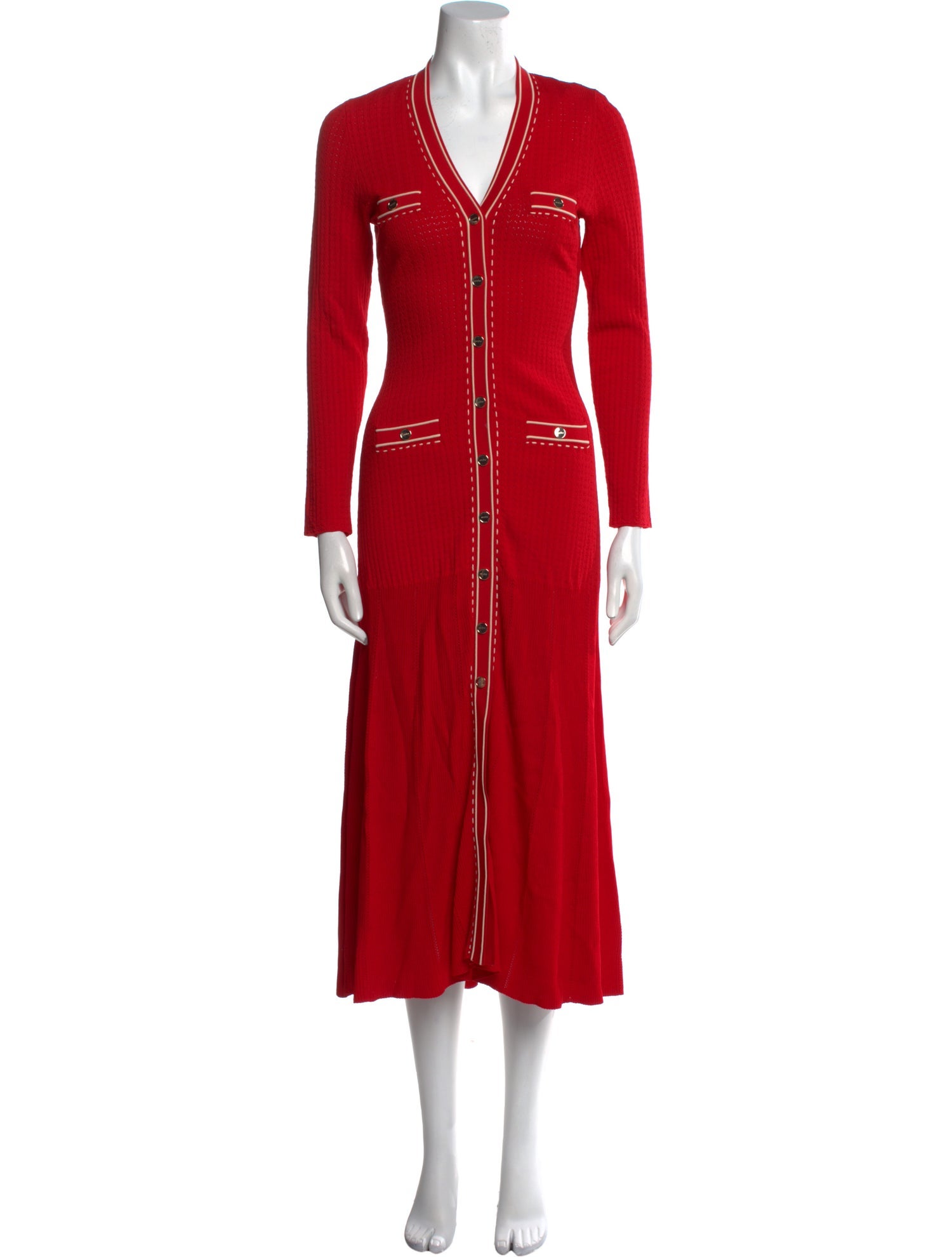 Sandro V-Neck Long Dress