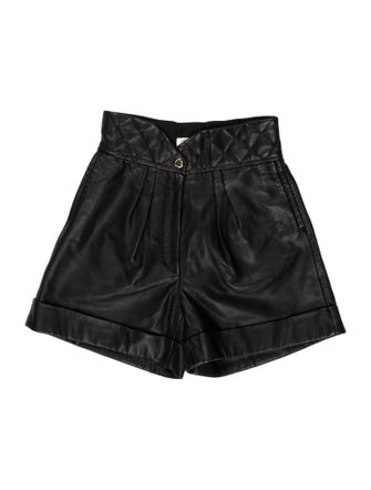 Sandro Lamb Leather Mini Shorts