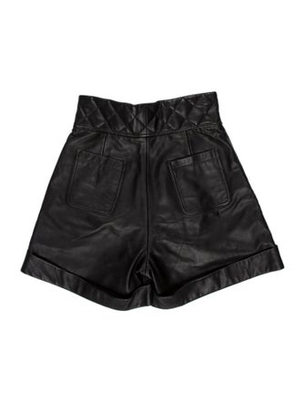 Sandro Lamb Leather Mini Shorts