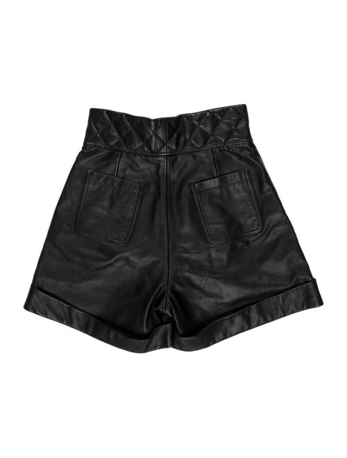 Sandro Lamb Leather Mini Shorts