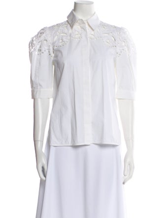 Sandro Three-Quarter Sleeve Button-Up Top