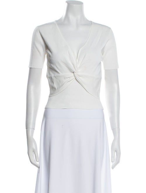 Sandro V-Neck Short Sleeve Crop Top