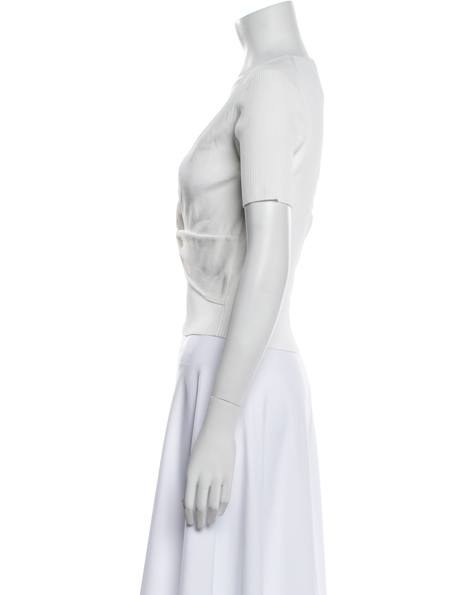 Sandro V-Neck Short Sleeve Crop Top