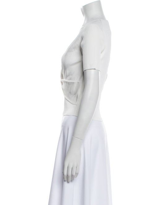 Sandro V-Neck Short Sleeve Crop Top