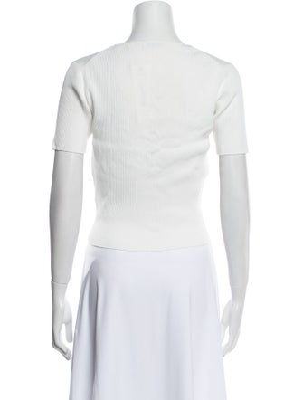 Sandro V-Neck Short Sleeve Crop Top