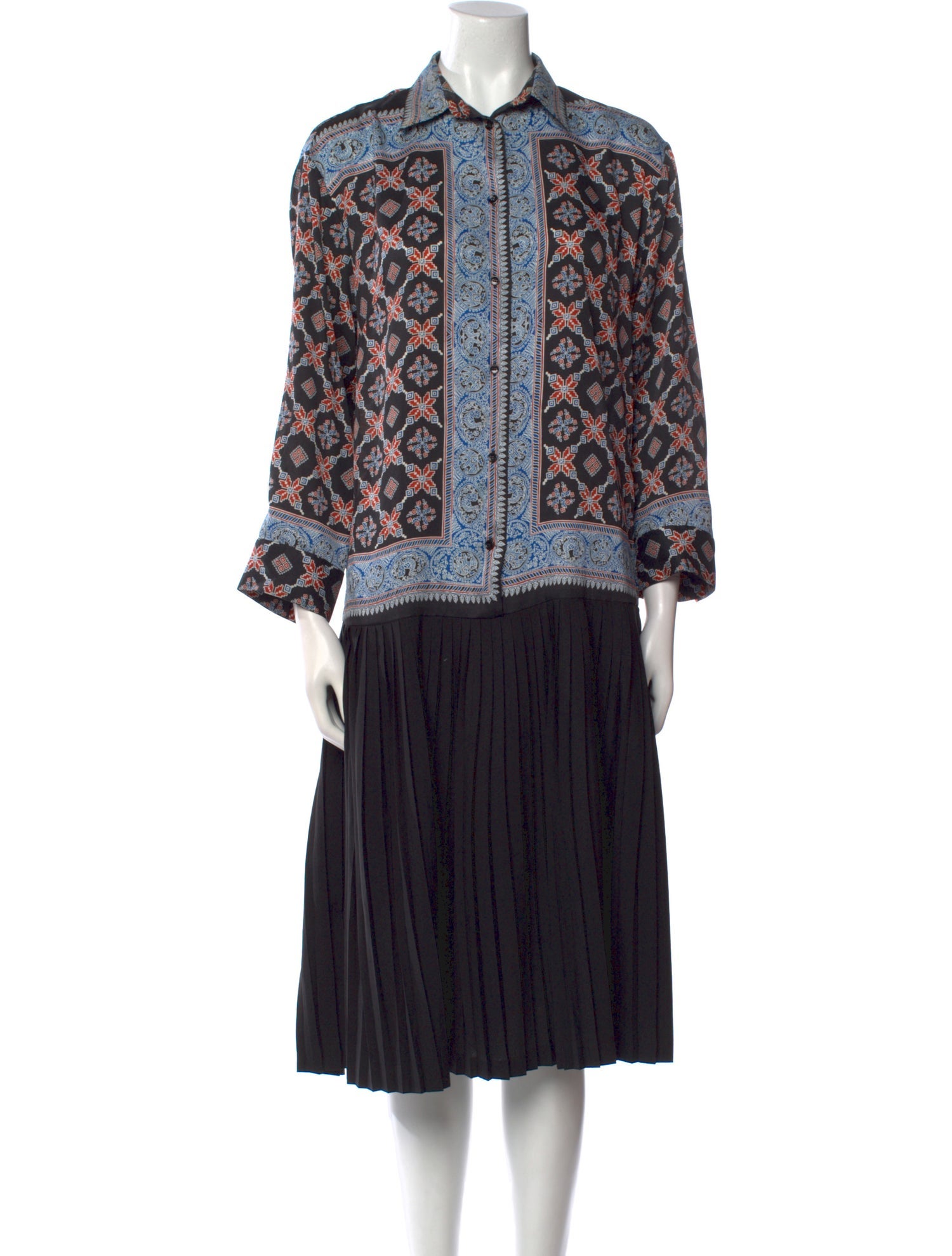 Sandro Printed Midi Length Dress