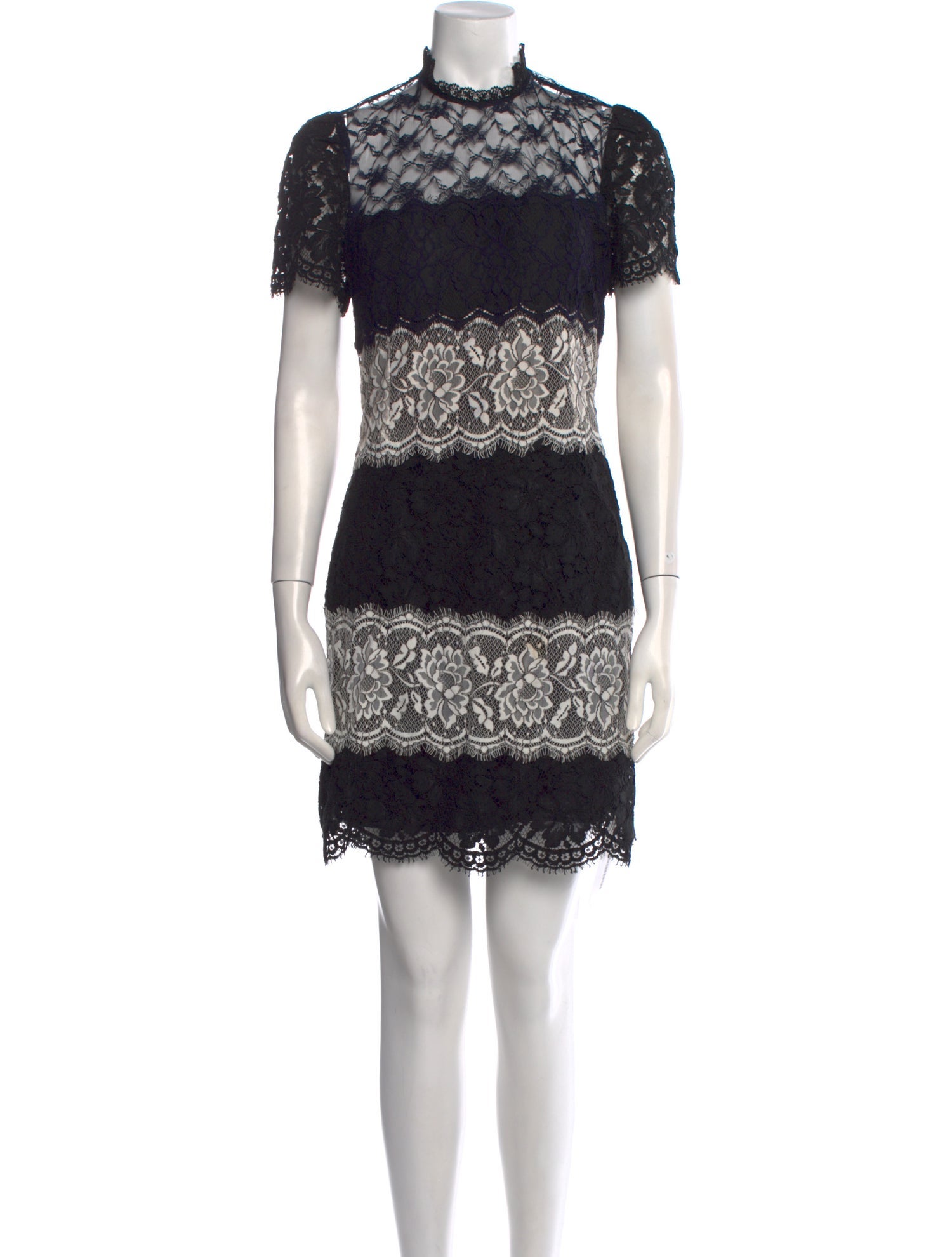 Sandro Lace Pattern Mini Dress