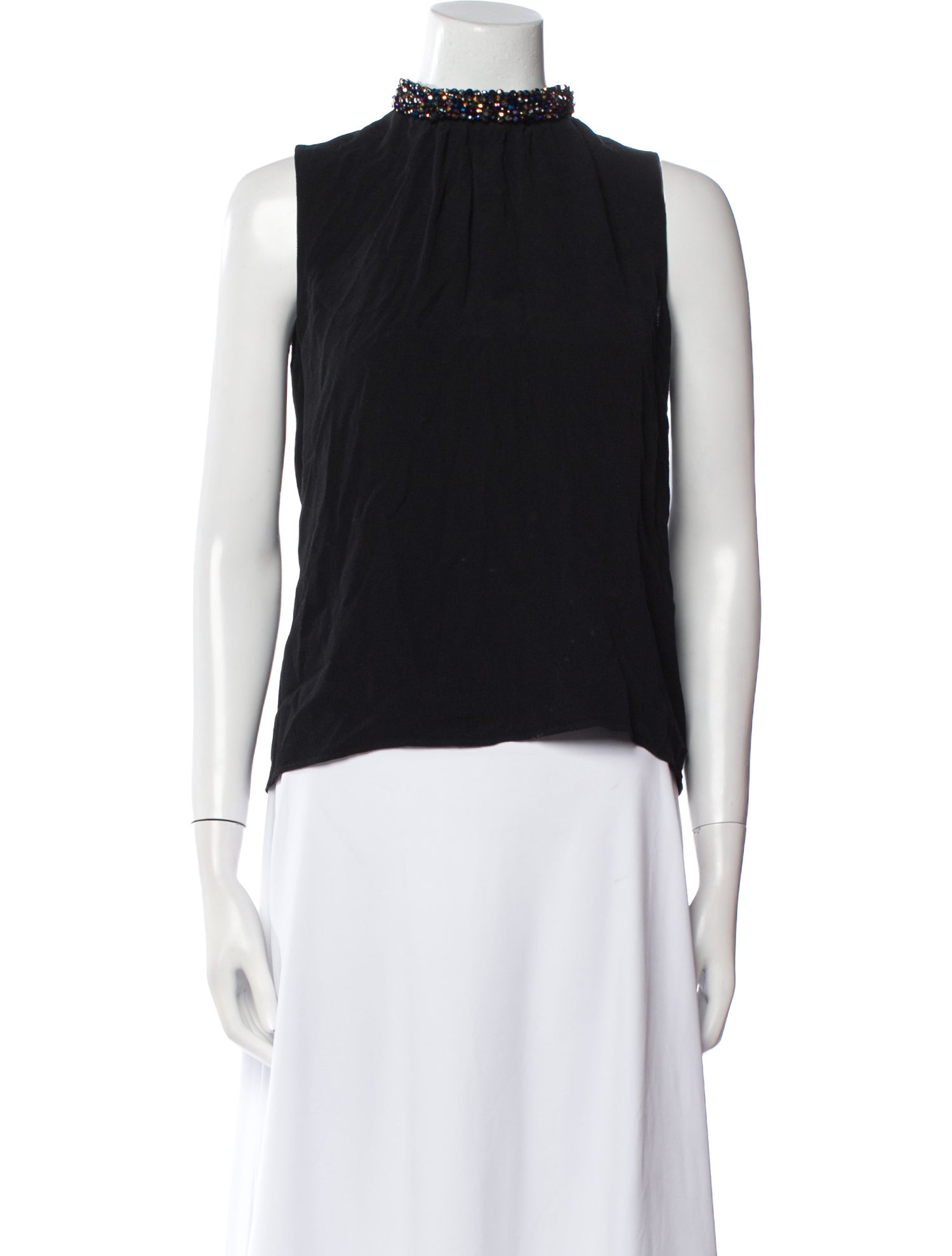 Sandro Mock Neck Sleeveless Top
