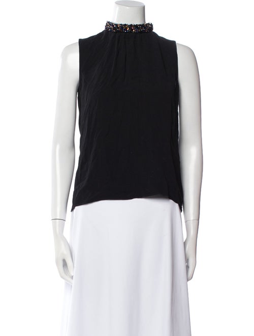Sandro Mock Neck Sleeveless Top