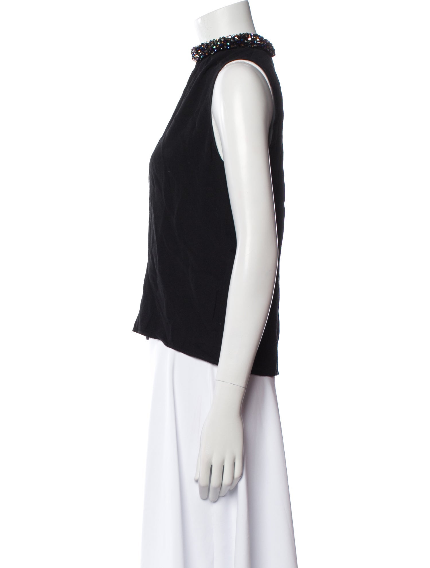 Sandro Mock Neck Sleeveless Top