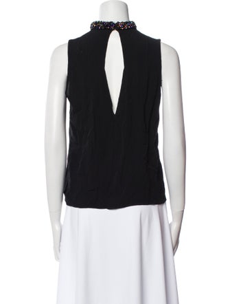 Sandro Mock Neck Sleeveless Top