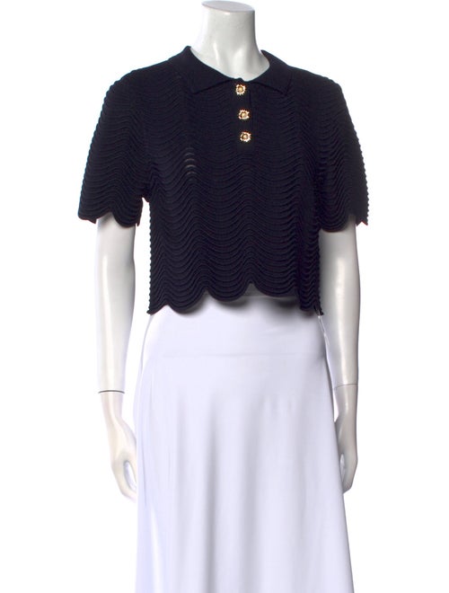 Sandro Crew Neck Short Sleeve Crop Top