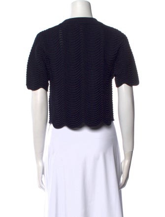 Sandro Crew Neck Short Sleeve Crop Top