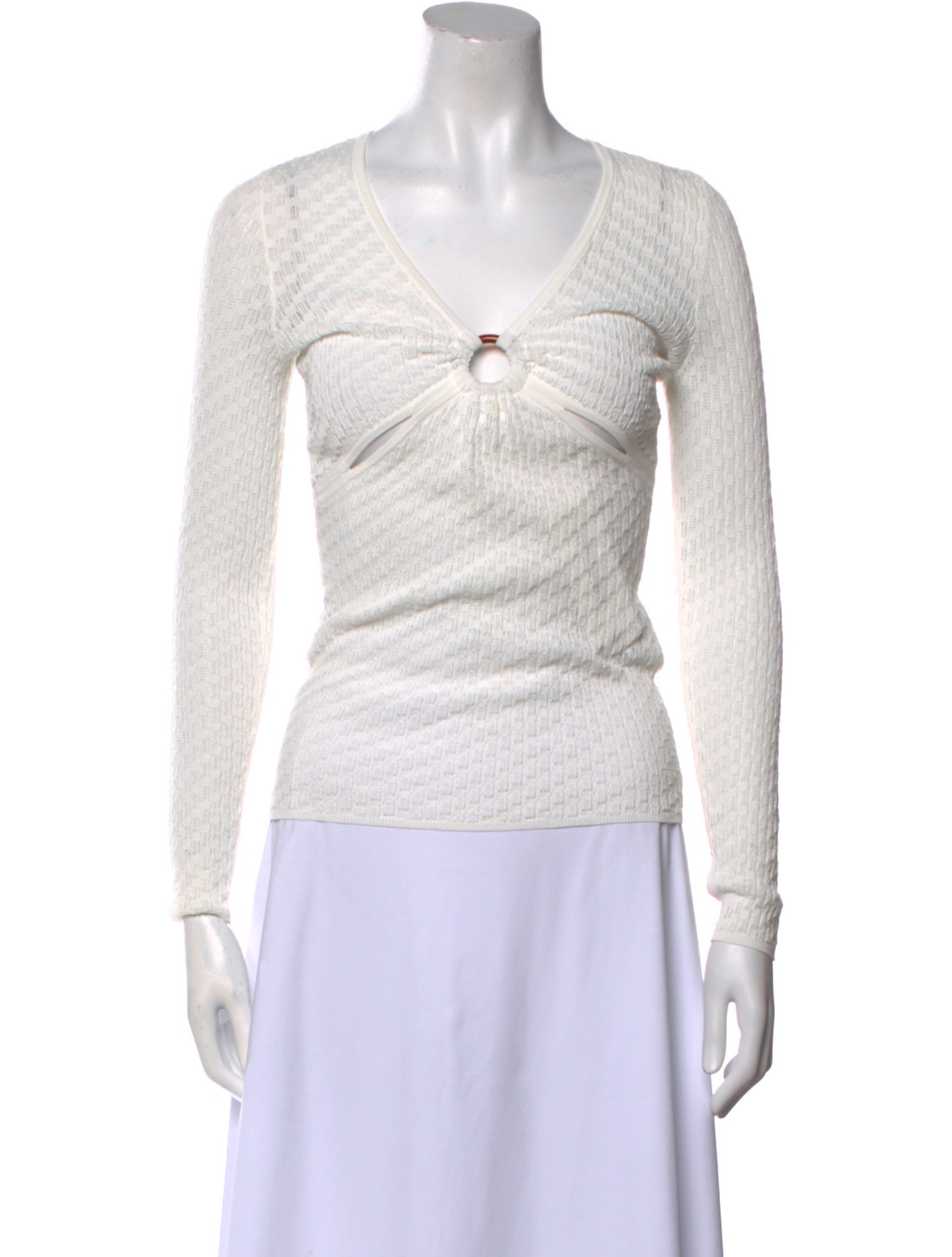 Sandro V-Neck Long Sleeve Top