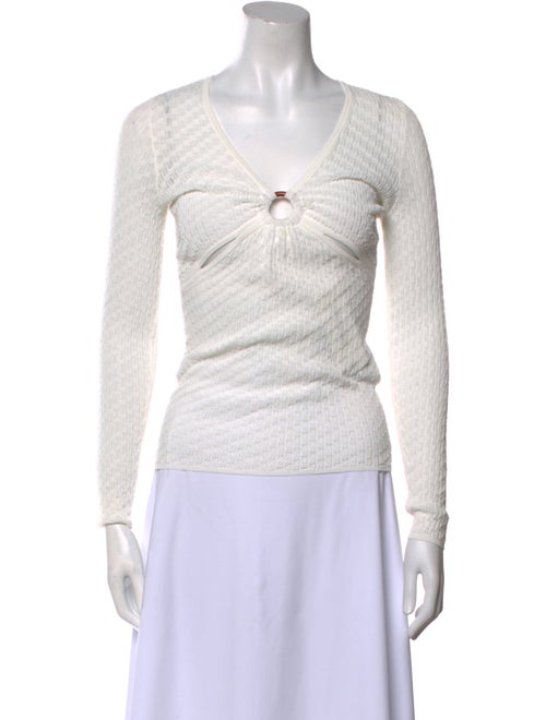 Sandro V-Neck Long Sleeve Top