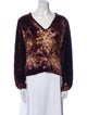 Sandro Printed V-Neck Blouse