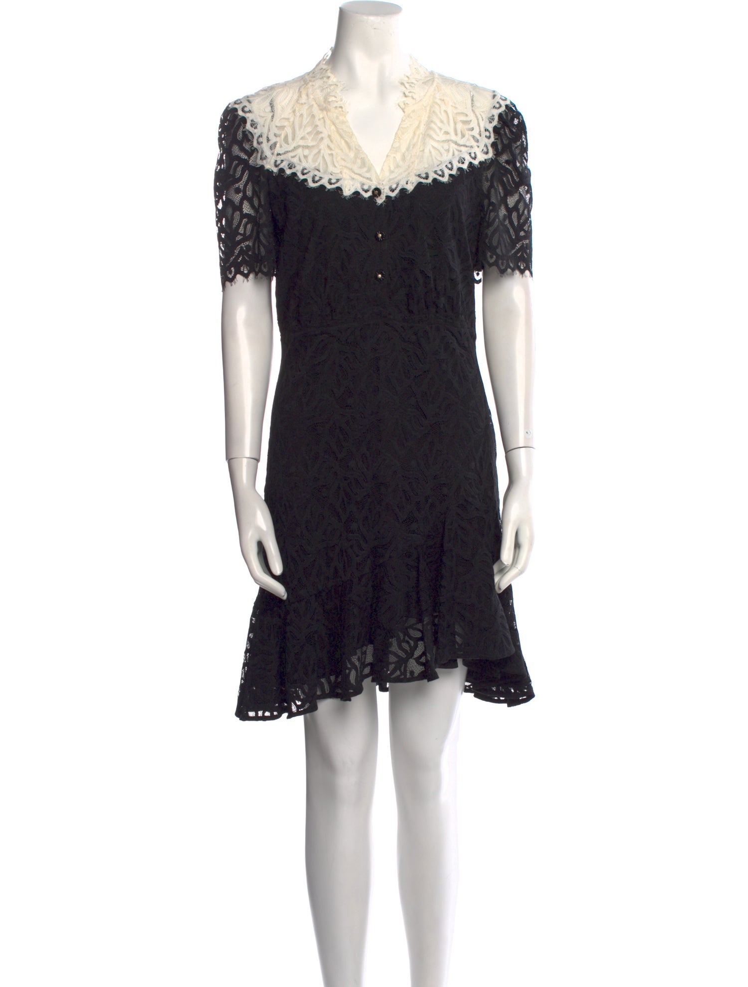 Sandro Lace Pattern Mini Dress
