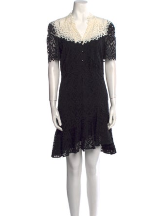 Sandro Lace Pattern Mini Dress