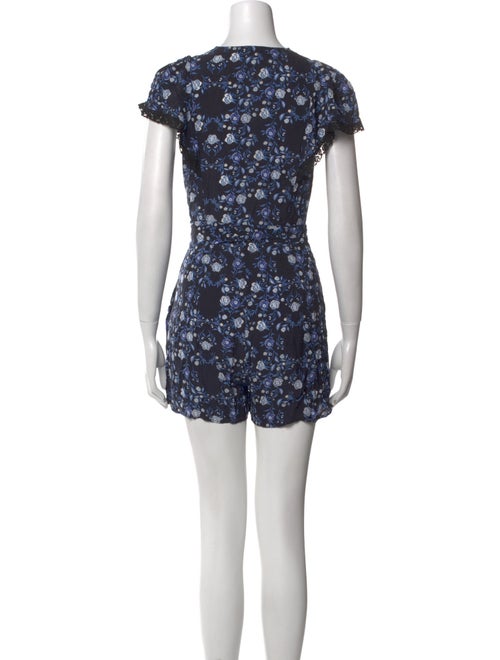 Sandro Floral Print V-Neck Romper