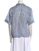 Sandro Linen Paisley Print Button-Up Top