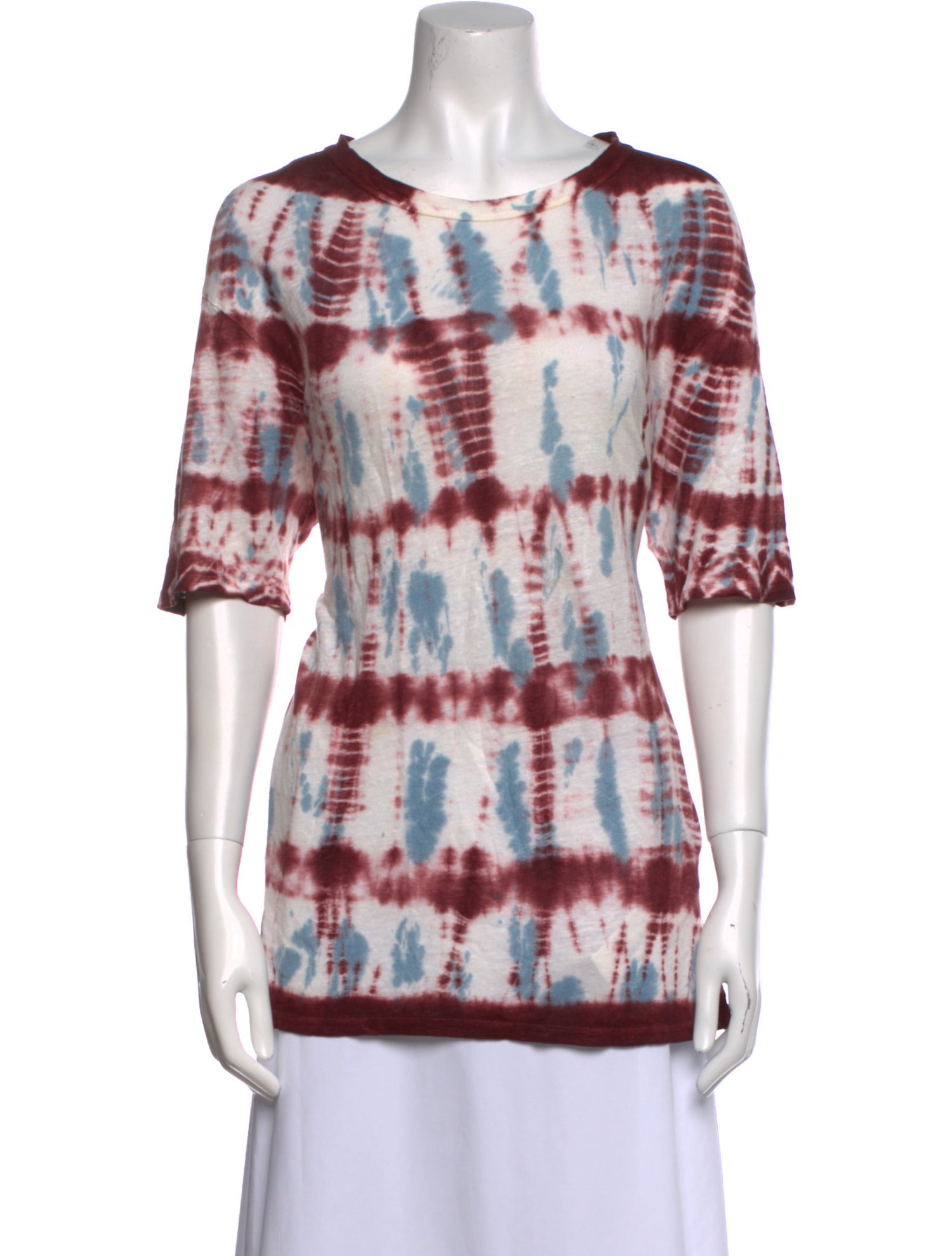 Sandro Linen Tie-Dye Print T-Shirt