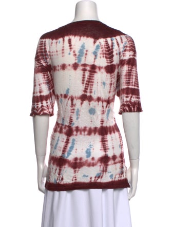 Sandro Linen Tie-Dye Print T-Shirt