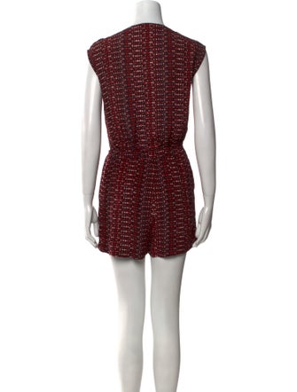 Sandro Printed V-Neck Romper