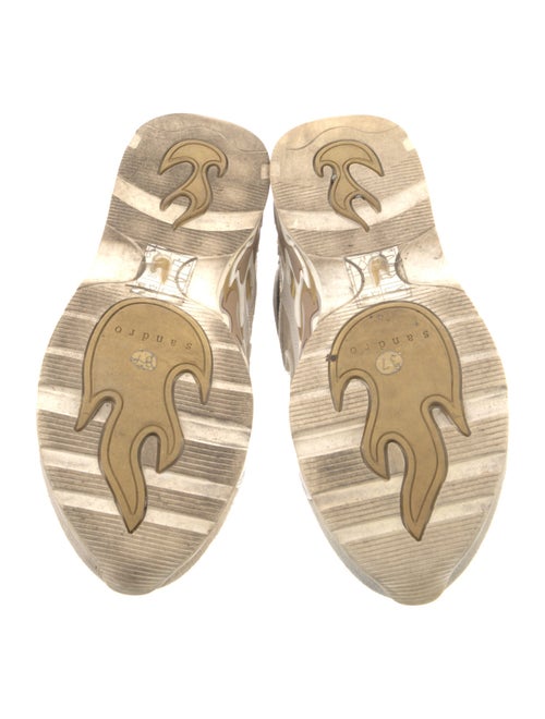 Sandro Suede Colorblock Pattern Sneakers