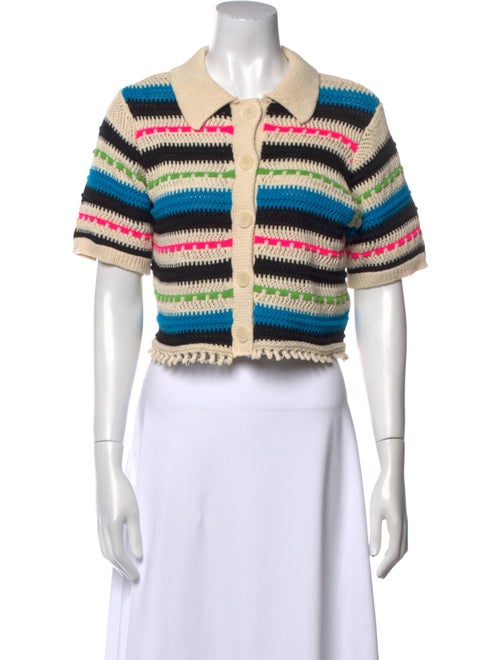 Sandro Striped Short Sleeve Crop Top