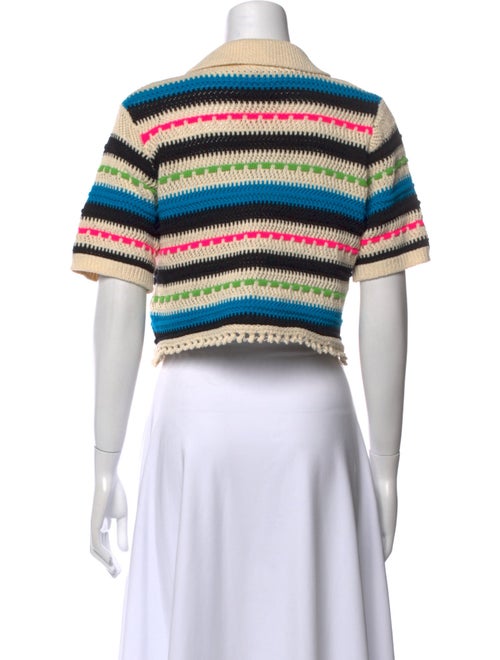 Sandro Striped Short Sleeve Crop Top