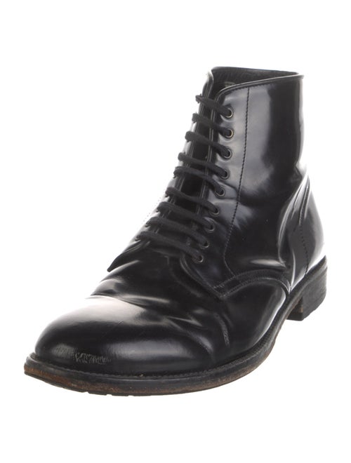 Sandro Patent Leather Lace-Up Boots